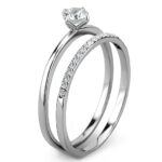 DA026 - High polished (no plating) Stainless Steel Ring with AAA Grade CZ  in Clear