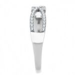 DA041 - High polished (no plating) Stainless Steel Ring with AAA Grade CZ  in Clear