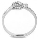 DA053 - High polished (no plating) Stainless Steel Ring with AAA Grade CZ  in Clear