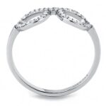 DA055 - High polished (no plating) Stainless Steel Ring with AAA Grade CZ  in Clear