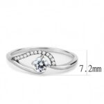 DA105 - High polished (no plating) Stainless Steel Ring with AAA Grade CZ  in Clear