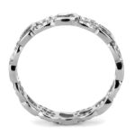 DA111 - High polished (no plating) Stainless Steel Ring with AAA Grade CZ  in Clear