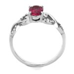 DA119 - High polished (no plating) Stainless Steel Ring with AAA Grade CZ  in Ruby