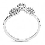 DA141 - High polished (no plating) Stainless Steel Ring with AAA Grade CZ  in Clear