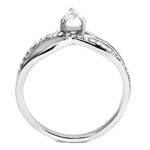 DA149 - High polished (no plating) Stainless Steel Ring with AAA Grade CZ  in Clear