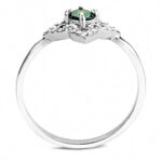 DA168 - High polished (no plating) Stainless Steel Ring with AAA Grade CZ  in Emerald