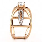 DA169 - IP Rose Gold(Ion Plating) Stainless Steel Ring with AAA Grade CZ  in Clear