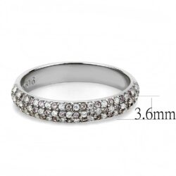 DA231 - High polished (no plating) Stainless Steel Ring with AAA Grade CZ  in Multi Color