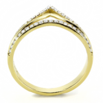 DA250 - IP Gold(Ion Plating) Stainless Steel Ring with AAA Grade CZ  in Clear