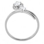 DA260 - High polished (no plating) Stainless Steel Ring with AAA Grade CZ  in Clear