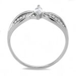 DA262 - High polished (no plating) Stainless Steel Ring with AAA Grade CZ  in Clear