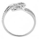 DA265 - High polished (no plating) Stainless Steel Ring with AAA Grade CZ  in Clear