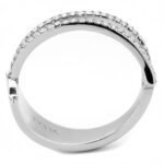 DA310 - No Plating Stainless Steel Ring with AAA Grade CZ  in Clear