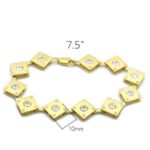 LO2017 - Matte Gold & Gold Brass Bracelet with AAA Grade CZ  in Clear