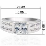 LO2070 - Rhodium Brass Ring with AAA Grade CZ  in Clear