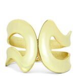 LO2124 - Flash Gold White Metal Bangle with No Stone