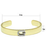 LO2576 - Gold+Rhodium White Metal Bangle with Top Grade Crystal  in Clear