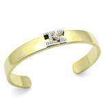 LO2580 - Gold+Rhodium White Metal Bangle with Top Grade Crystal  in Clear