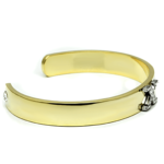 LO2593 - Gold+Rhodium White Metal Bangle with Top Grade Crystal  in Clear