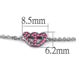 LO3229 - Rhodium Brass Bracelet with Top Grade Crystal  in Rose