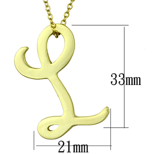 LO3459 - Gold Brass Chain Pendant with No Stone