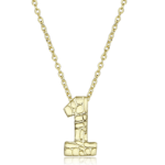 LO3460 - Flash Gold Brass Chain Pendant with Top Grade Crystal  in Clear