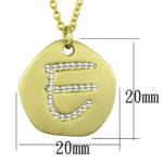 LO3481 - Gold Brass Chain Pendant with Top Grade Crystal  in Clear