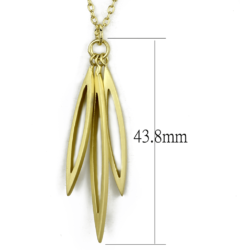 LO3712 - Gold & Brush Brass Chain Pendant with No Stone