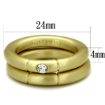 LO3918 - Gold & Brush Brass Ring with Top Grade Crystal  in Clear