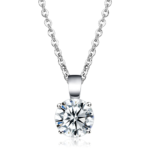 LO3933 - Rhodium Brass Chain Pendant with AAA Grade CZ  in Clear