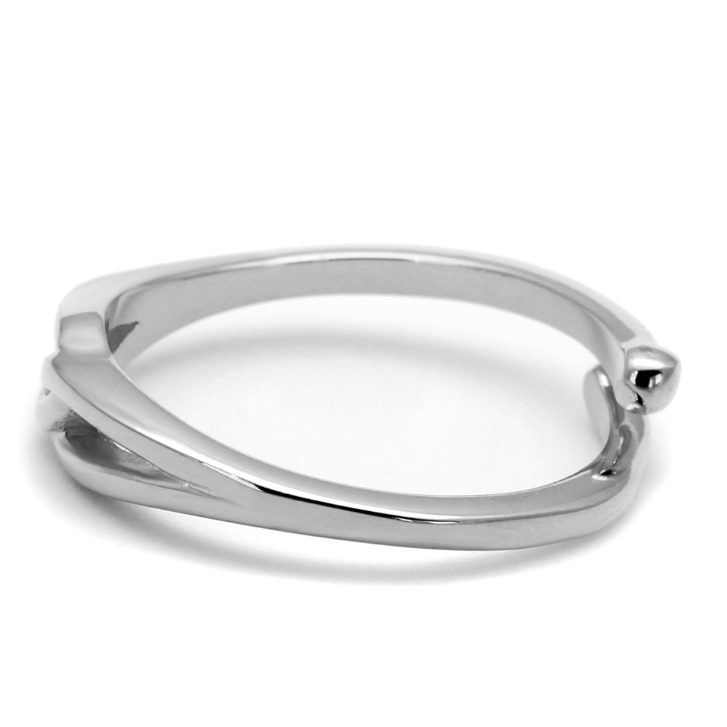 LO3992 - Rhodium Brass Ring with No Stone