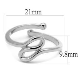 LO3999 - Rhodium Brass Ring with No Stone