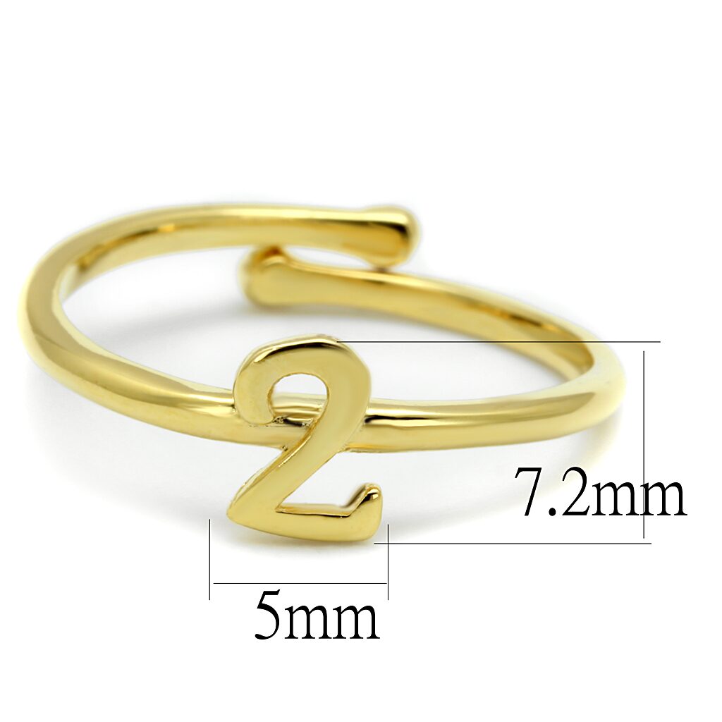 LO4010 - Flash Gold Brass Ring with No Stone