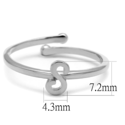 LO4013 - Rhodium Brass Ring with No Stone