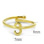 LO4022 - Flash Gold Brass Ring with No Stone