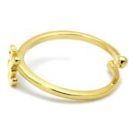 LO4024 - Flash Gold Brass Ring with No Stone