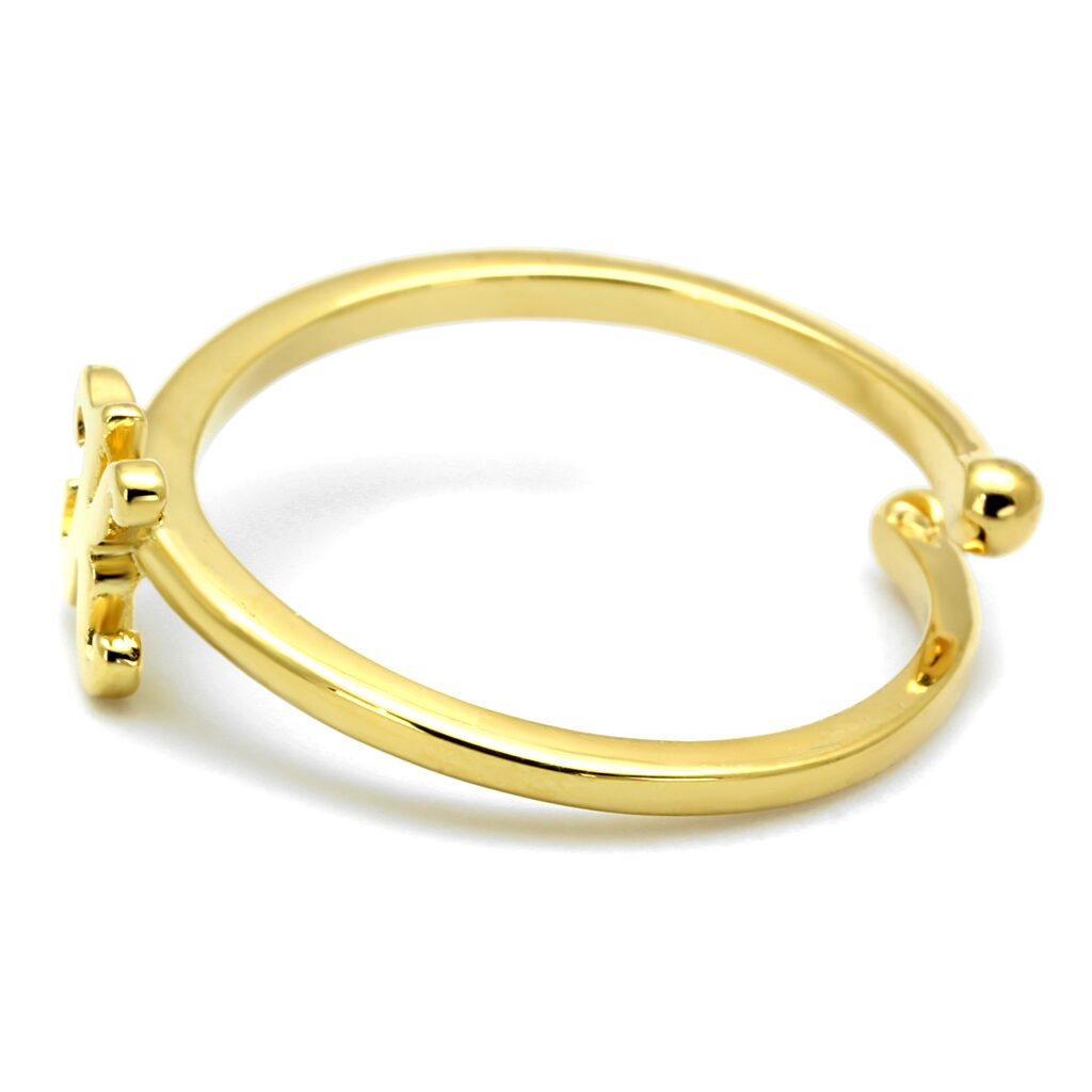 LO4024 - Flash Gold Brass Ring with No Stone