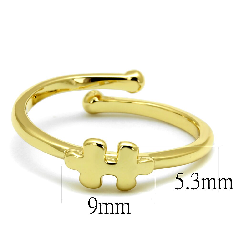 LO4028 - Flash Gold Brass Ring with No Stone