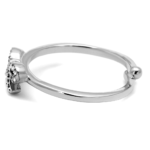 LO4041 - Rhodium Brass Ring with Top Grade Crystal  in Clear