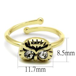 LO4050 - Flash Gold Brass Ring with Top Grade Crystal  in Clear