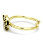 LO4050 - Flash Gold Brass Ring with Top Grade Crystal  in Clear