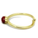 LO4063 - Flash Gold Brass Ring with Synthetic Synthetic Stone in Siam