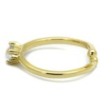 LO4067 - Flash Gold Brass Ring with AAA Grade CZ  in Clear