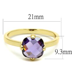 LO4076 - Flash Gold Brass Ring with AAA Grade CZ  in Amethyst