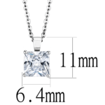 LO4173 - Rhodium Brass Chain Pendant with AAA Grade CZ  in Clear