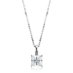 LO4174 - Rhodium Brass Chain Pendant with AAA Grade CZ  in Clear