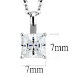 LO4174 - Rhodium Brass Chain Pendant with AAA Grade CZ  in Clear