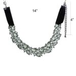 LO4208 - TIN Cobalt Black Brass Necklace with Synthetic Synthetic Glass in Black Diamond