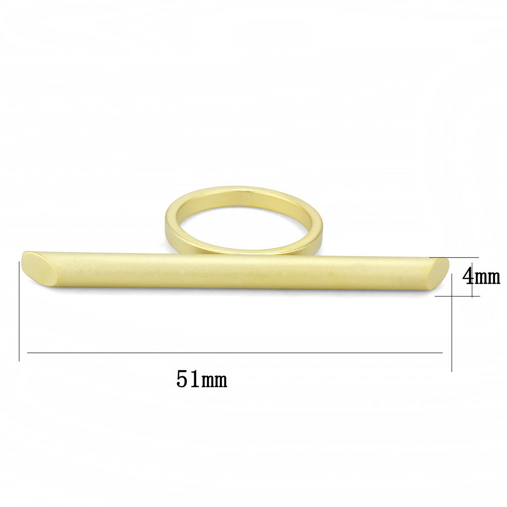 LO4261 - Matte Gold Brass Ring with No Stone