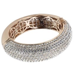 LO4269 - Rose Gold+e-coating Brass Bangle with Top Grade Crystal  in Clear